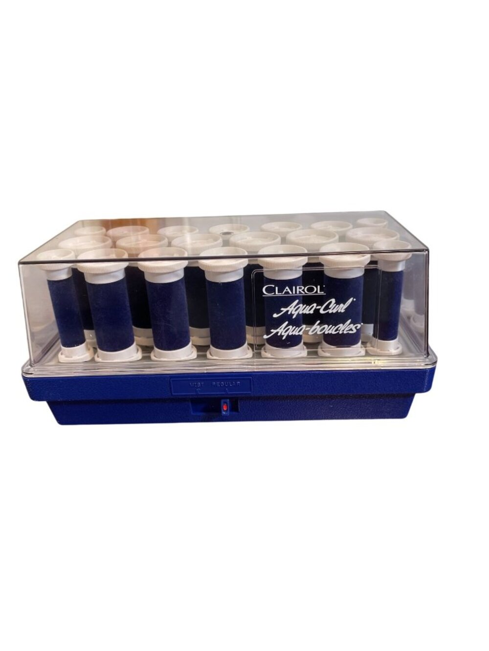 Vintage Clairol Aqua Curl Aqua Steam 20 Blue Velvet Rollers Model K-40 - No Clip